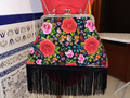 Bolsos con flecos y boquilla vintage, tela 100 colores y Manton de manila