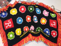 manta gallera y funda para montura a crochet totalmente artesanal
